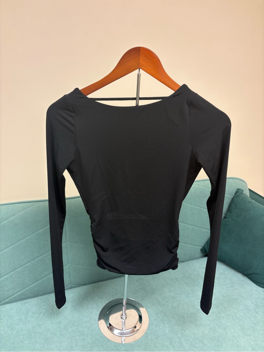 Garage Black Long Sleeve Slim Top